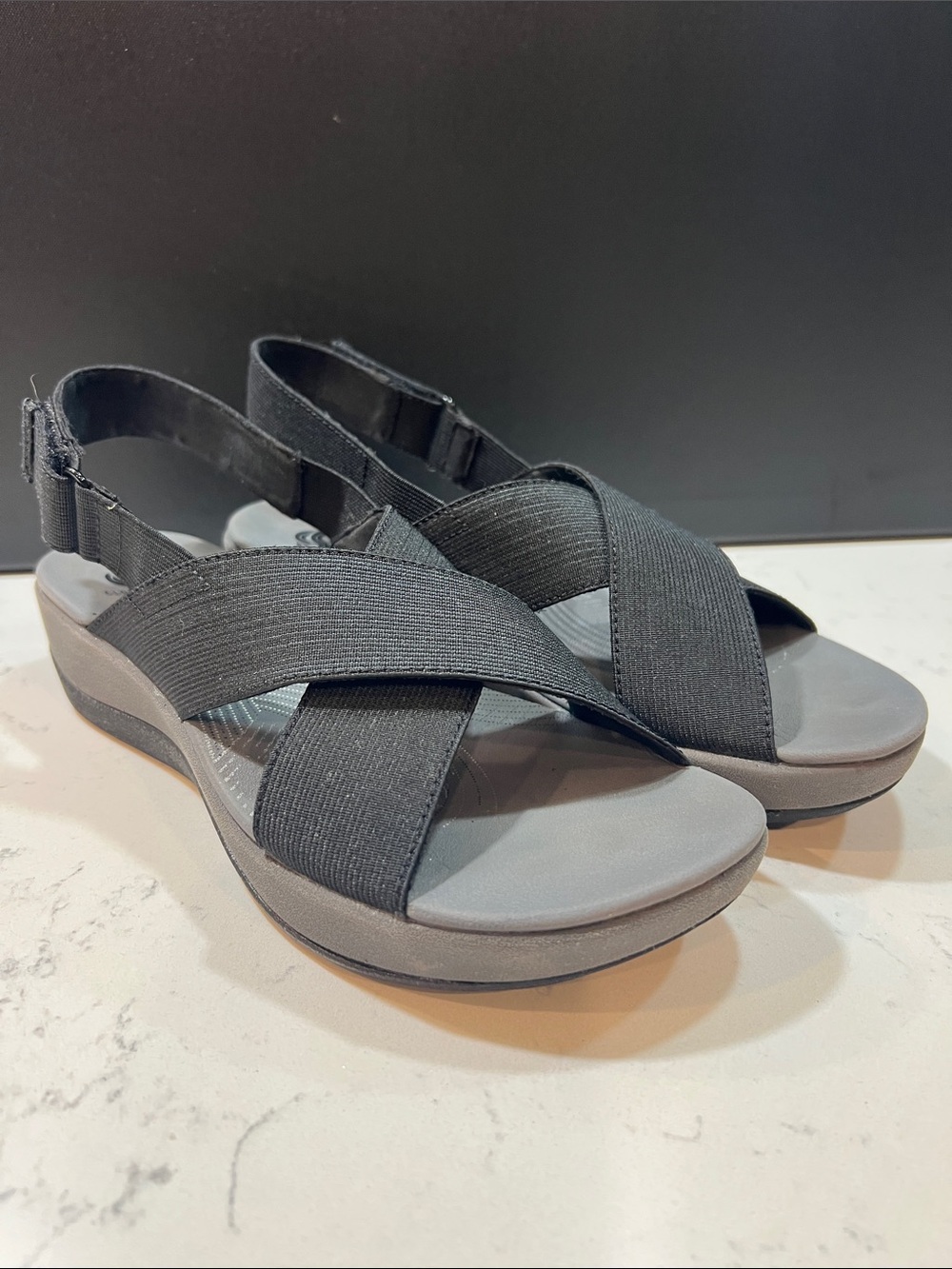 Clarks Cloudstepper Black Arla Kaydin Sandals Size 8 - Picture 2 of 16